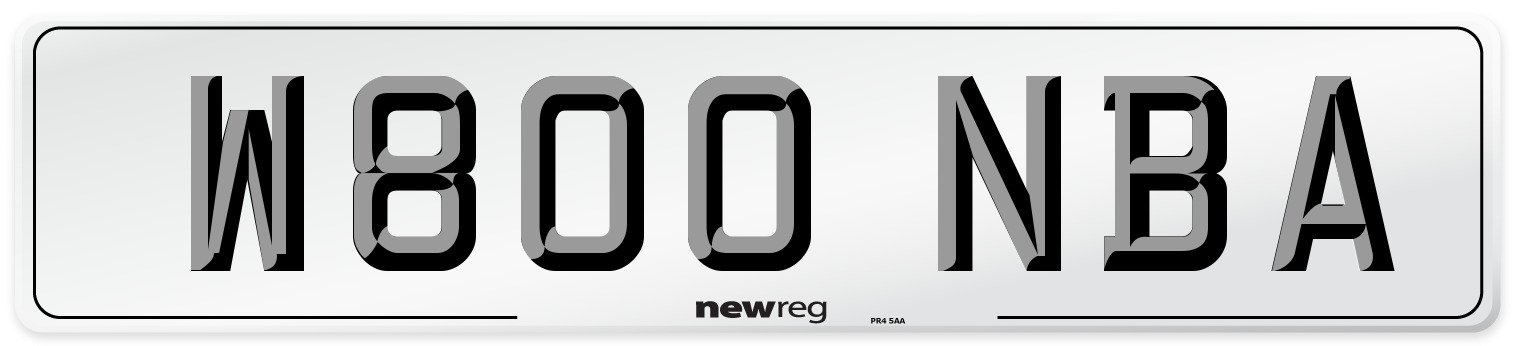 W800 NBA Number Plate from New Reg